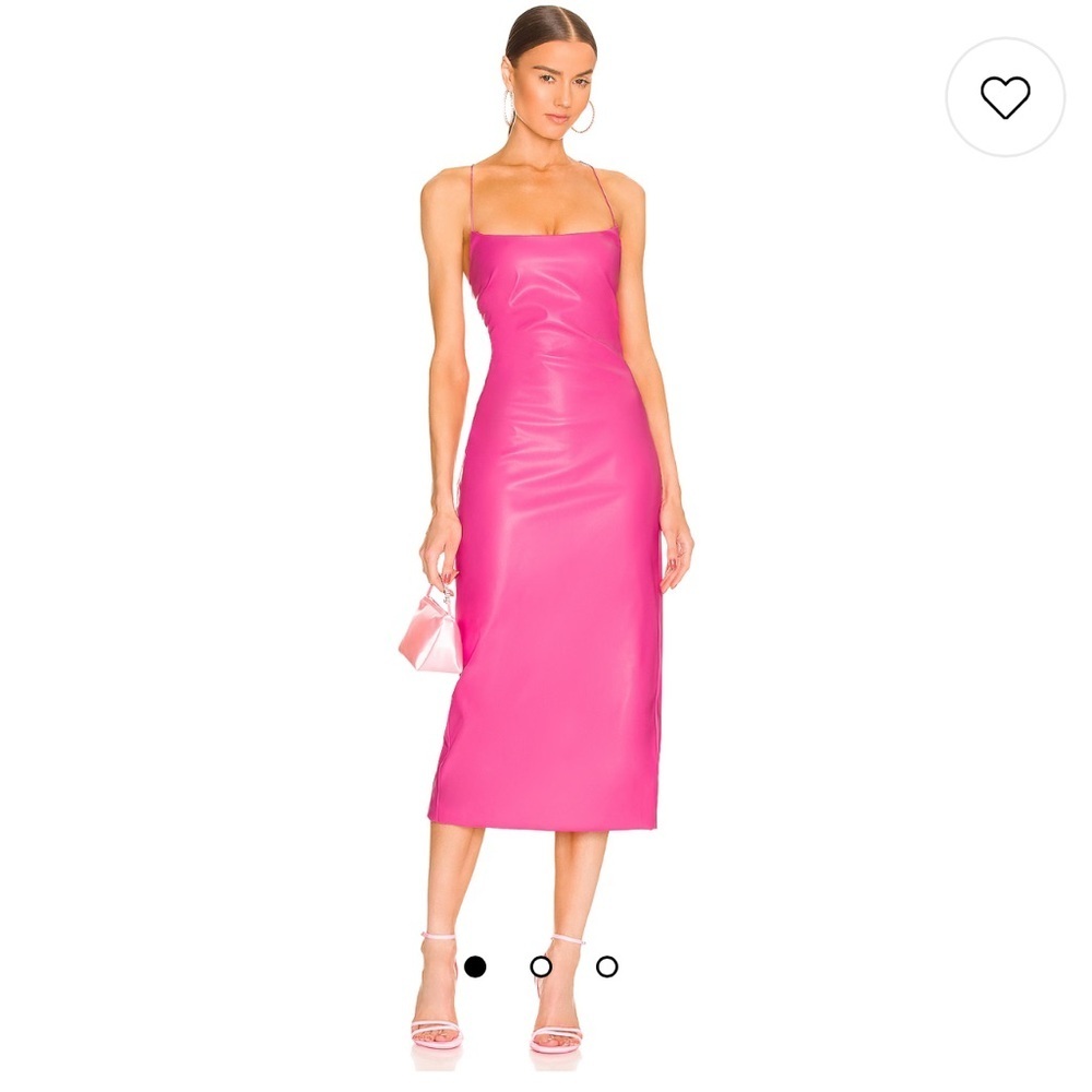 Bardot | Helena Vegan Leather Dress In Hot Pink Size 2 NEW - Picture 2 of 8